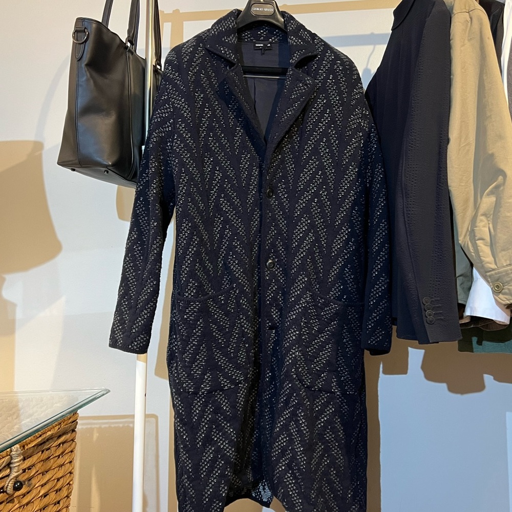 100% Wool, Silk Lining. Giorgio Armani Trench Coat